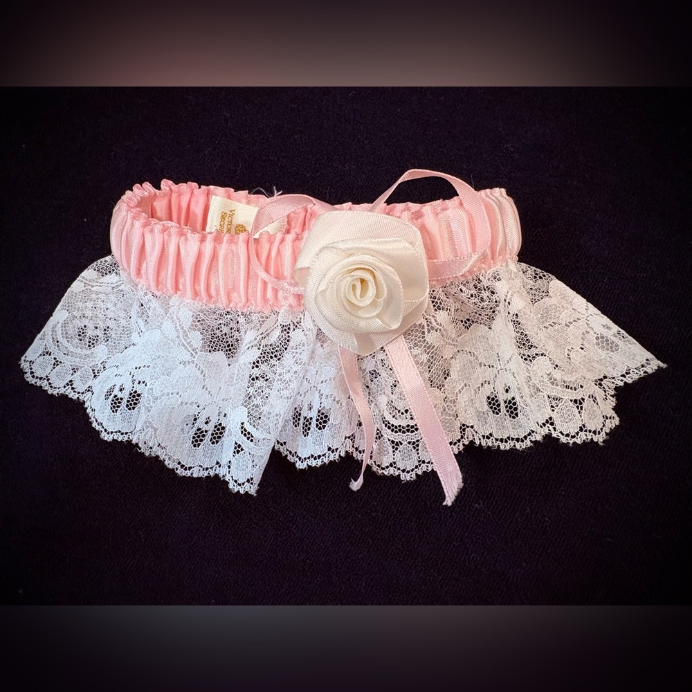 VS Victorias Secret pink lace garter wedding